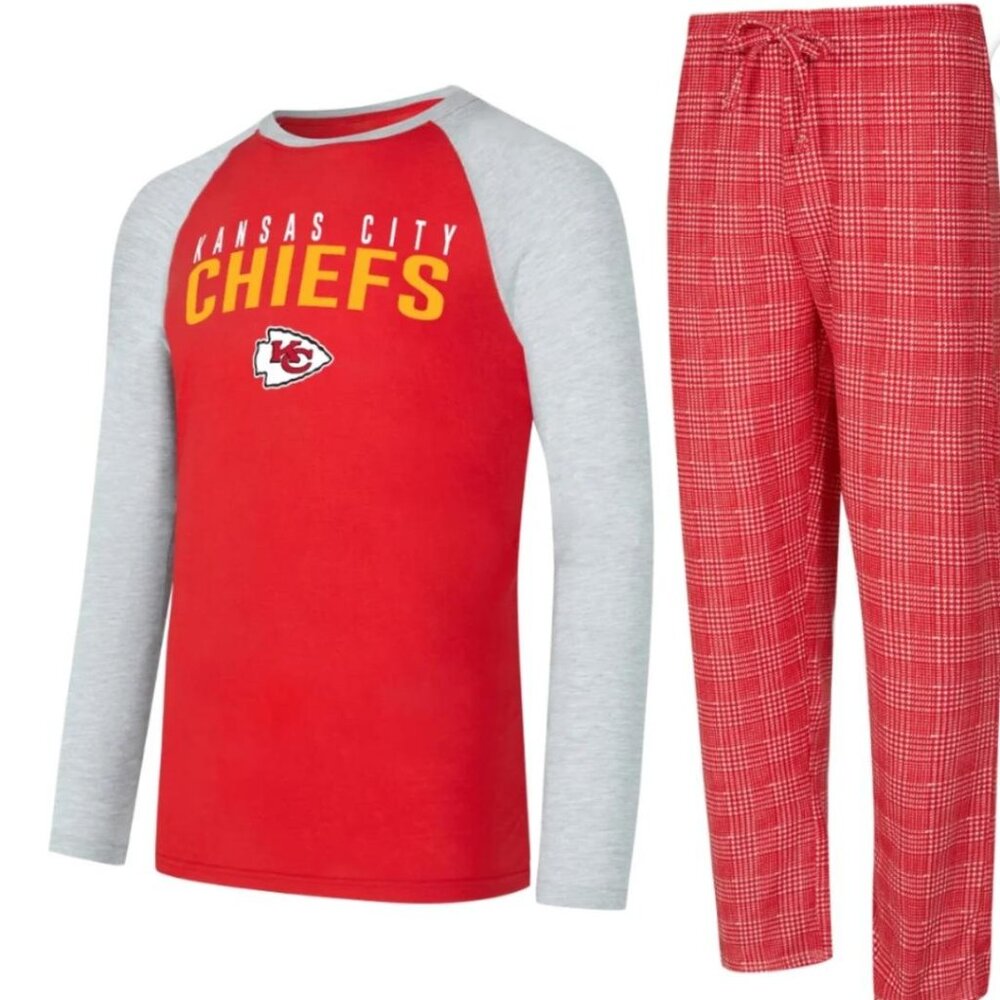 NFL Kansas City Chiefs Unisex Pajama PJ Set Men Women New